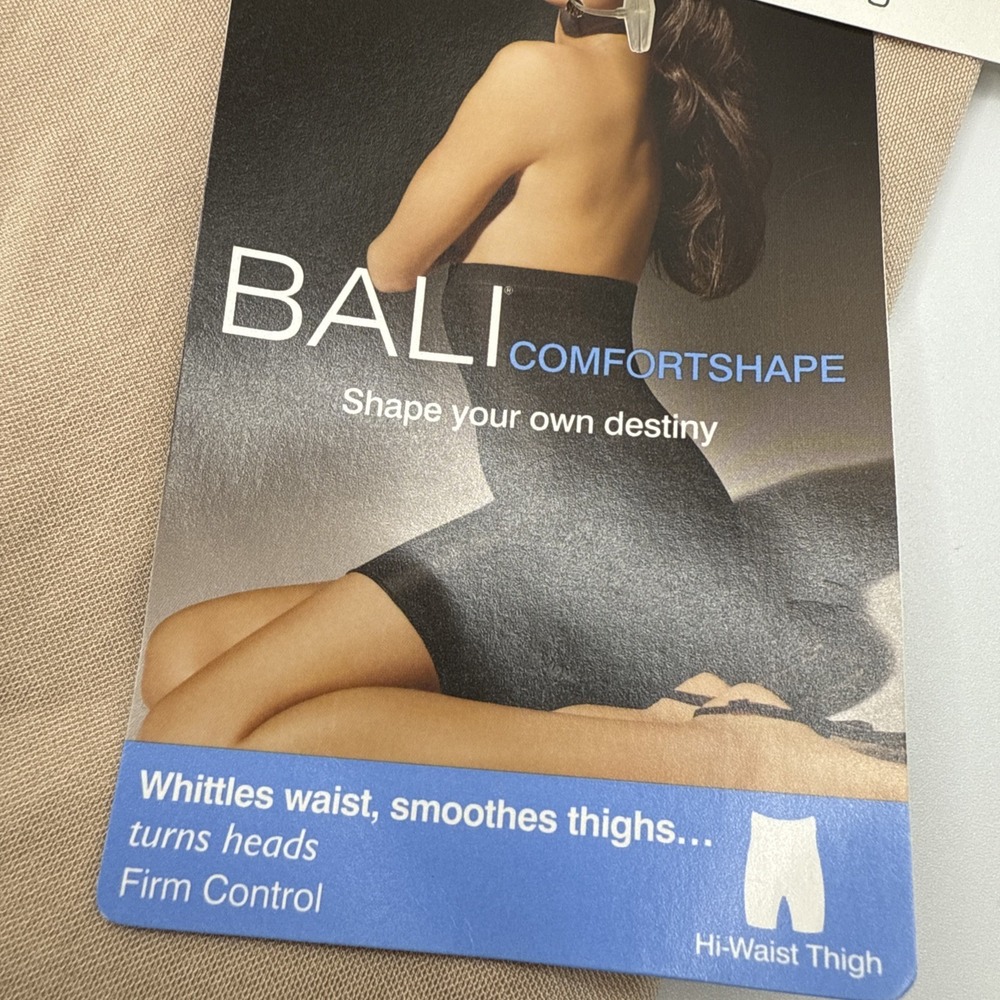 Bali Comfortshape Firm Control Nude Beige Hi-Waist Thigh Slimmer Size‎ M NWT - Picture 2 of 7